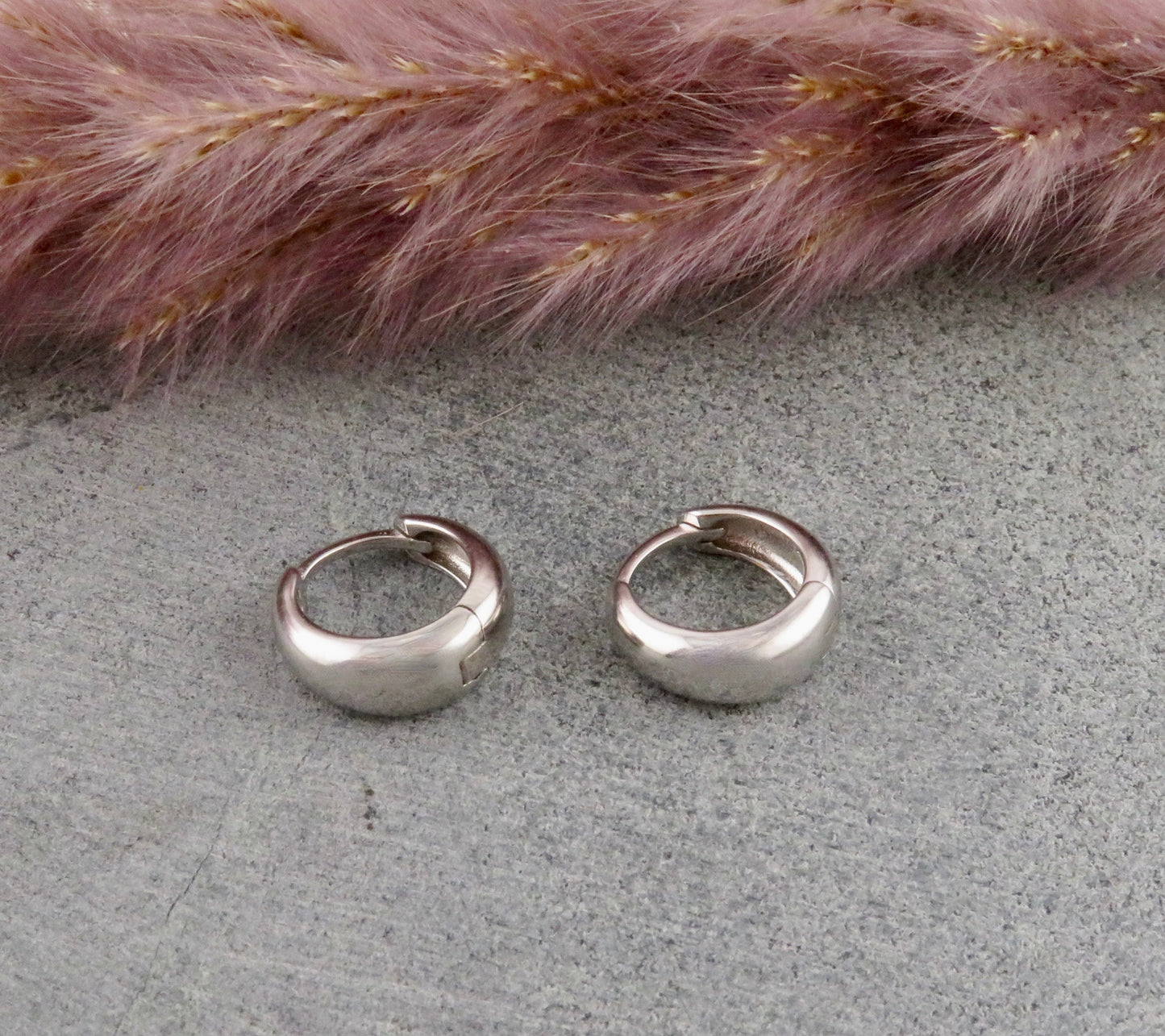 Sterling Silver Tapered Clicker Hoops