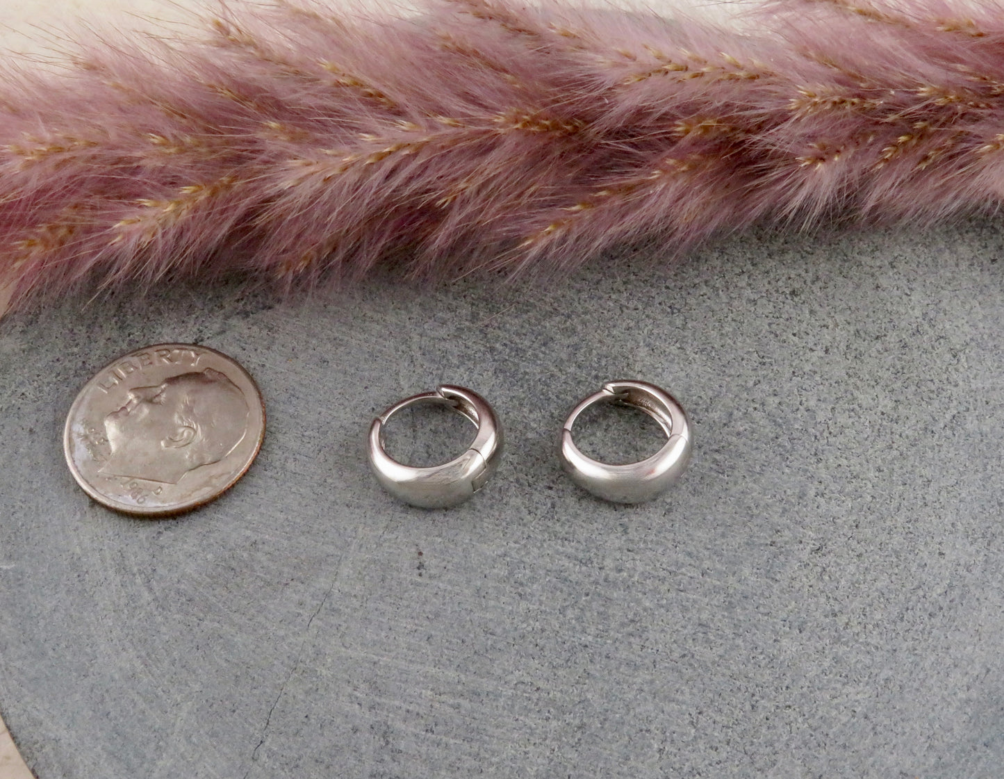 Sterling Silver Tapered Clicker Hoops