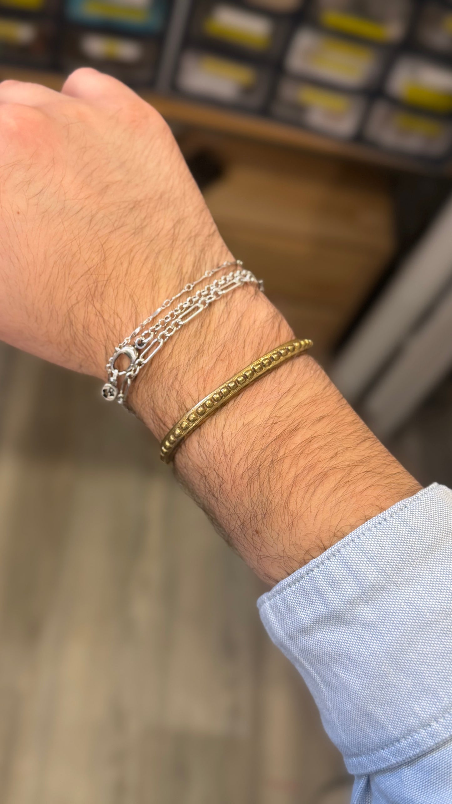Brass Dotted Textured Cuff