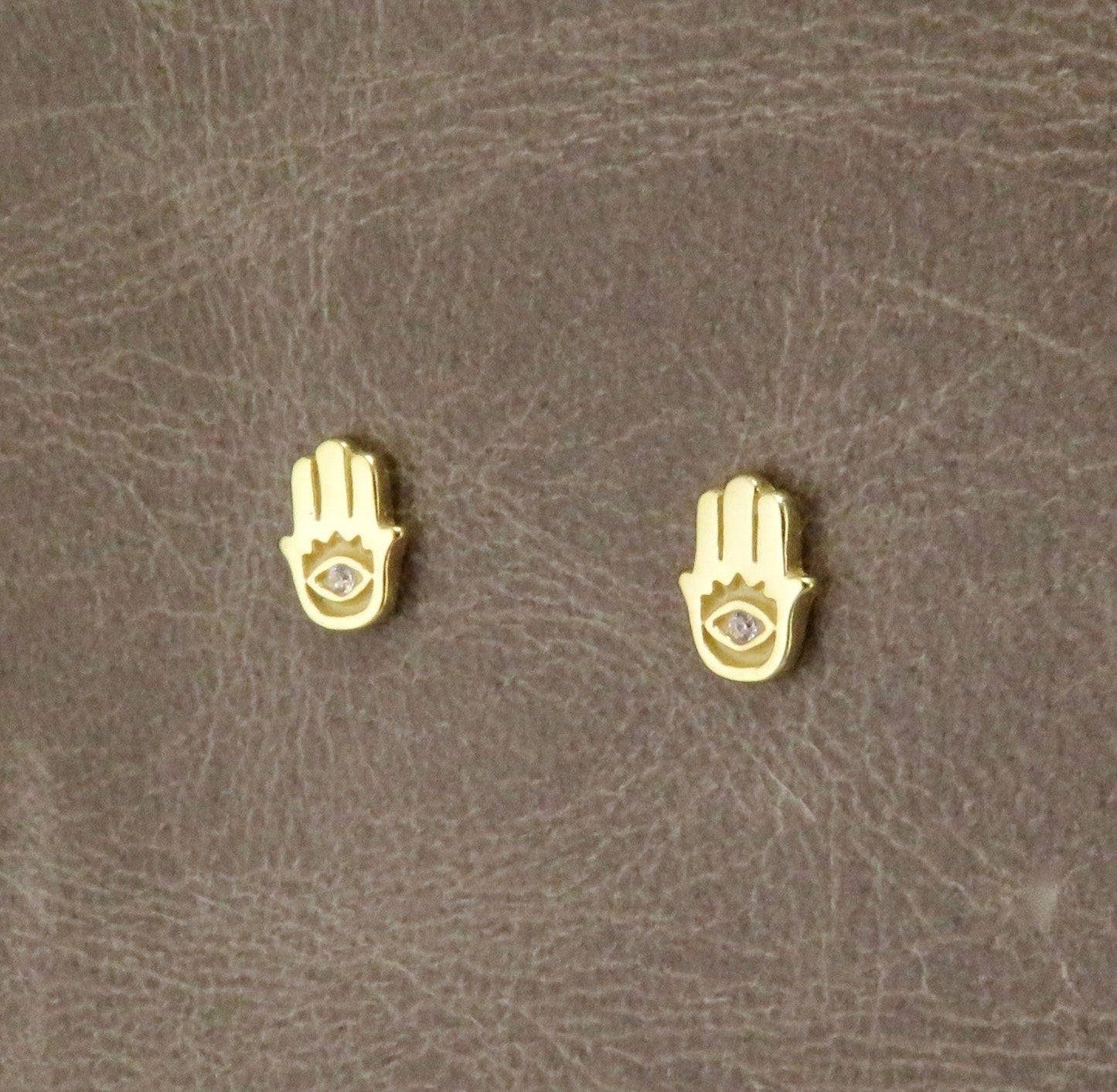 Mini Hamsa Post Earrings - Gold