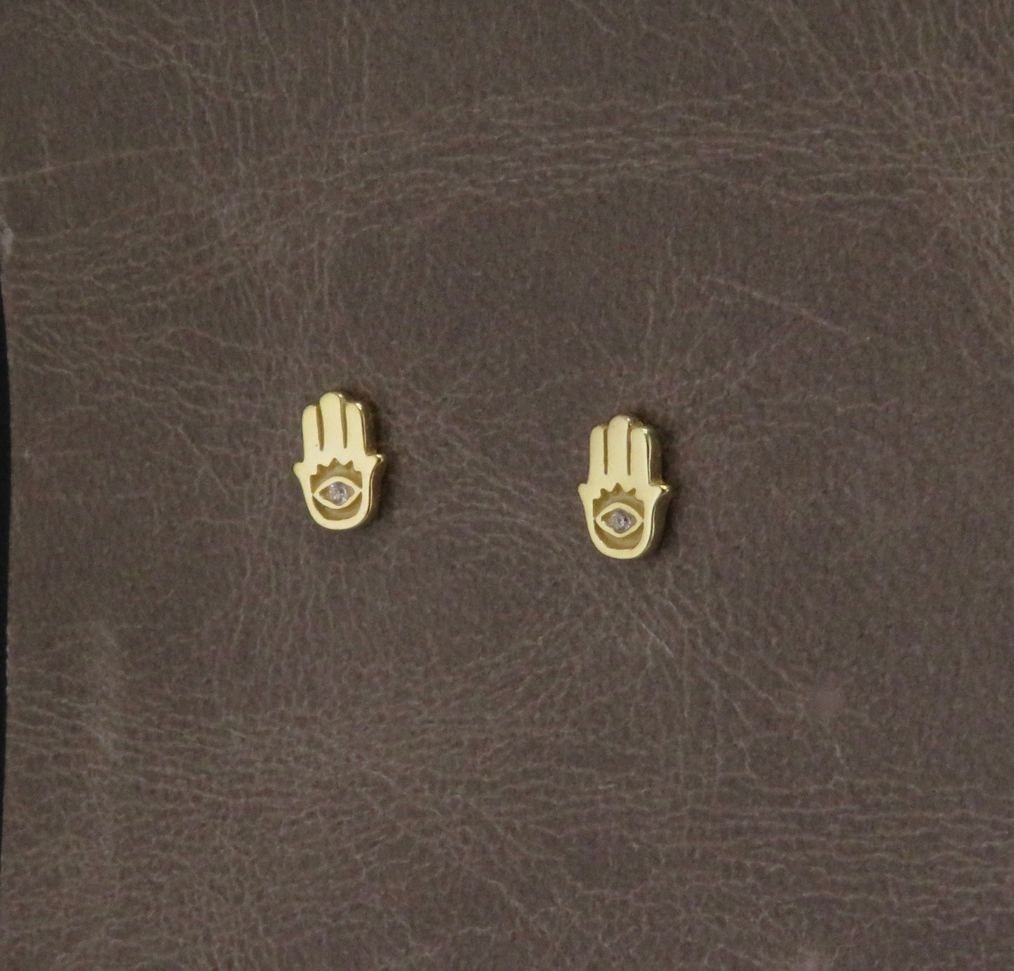 Mini Hamsa Post Earrings - Gold