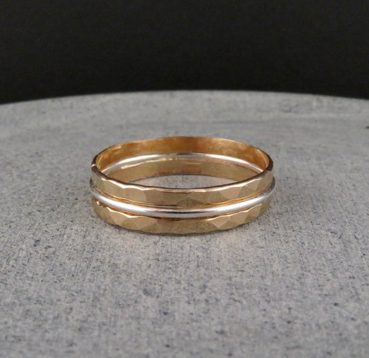 Hammered Merged Ring - Gold