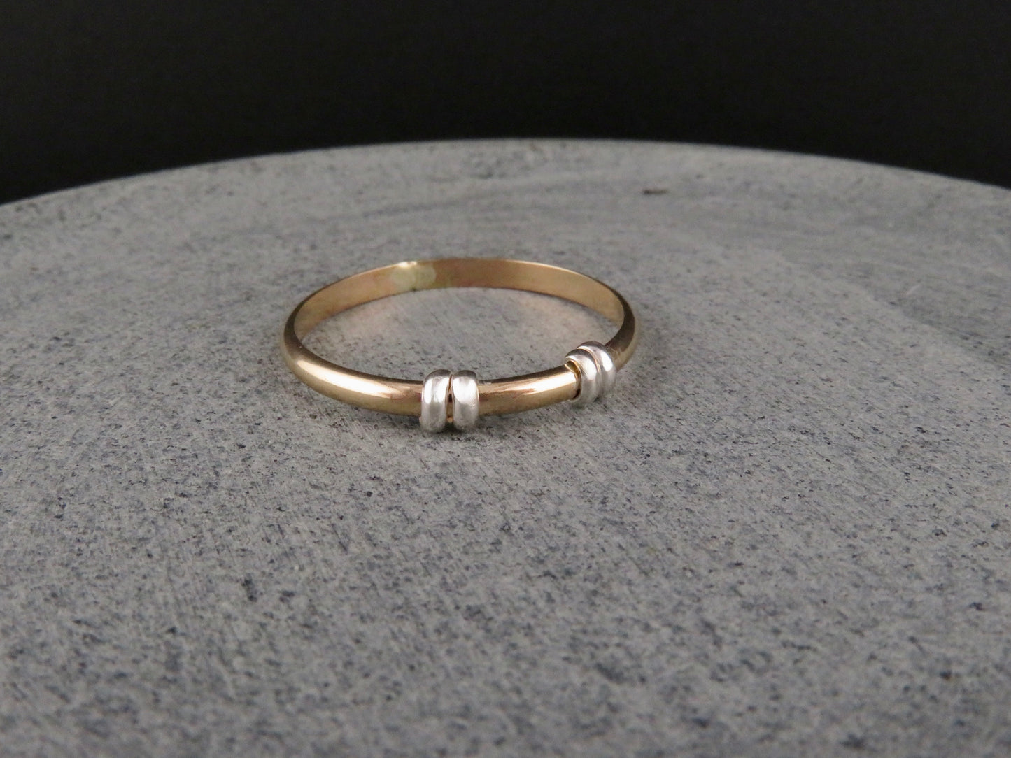 Mixed Metal Twice Bound Ring