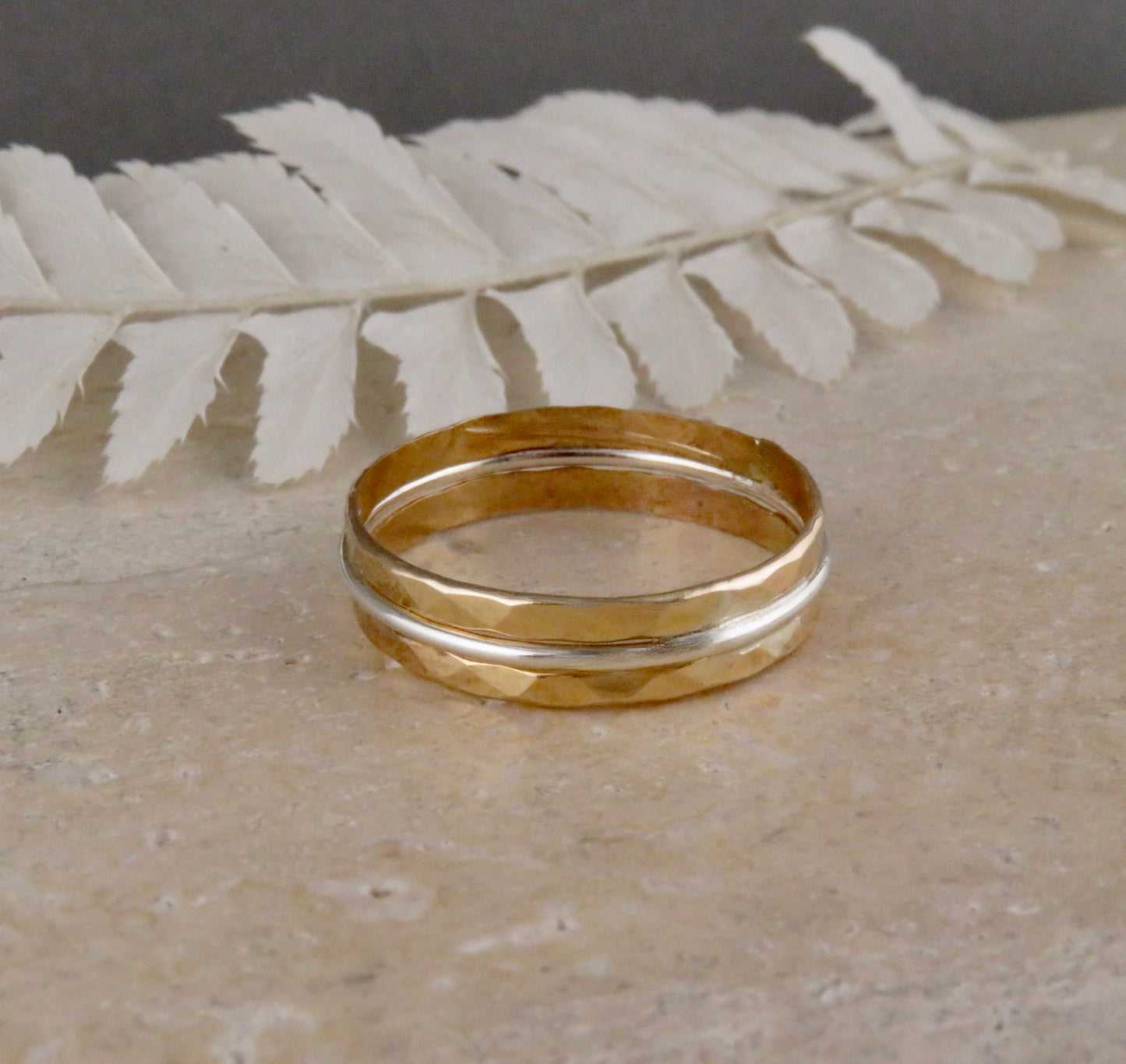 Hammered Merged Ring - Gold