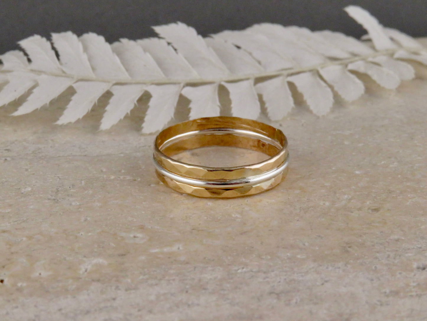 Hammered Merged Ring - Gold