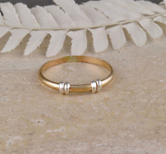 Mixed Metal Twice Bound Ring