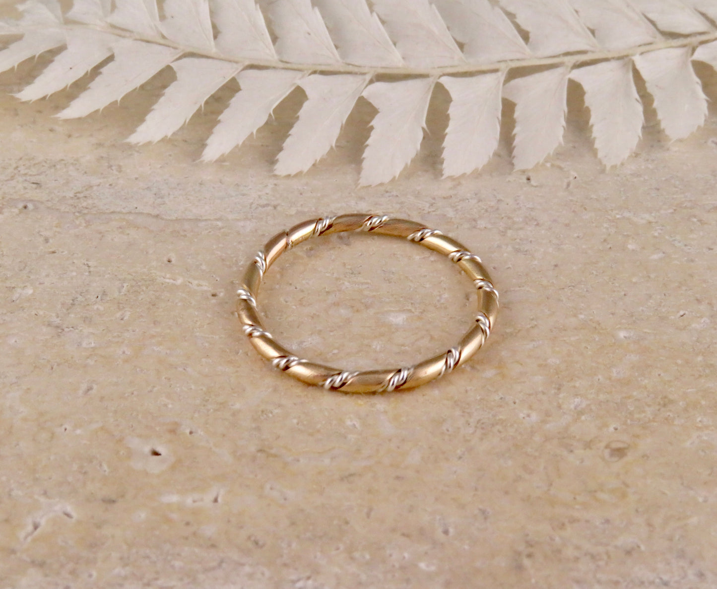 Textured Twist Ring - Gold/Silver