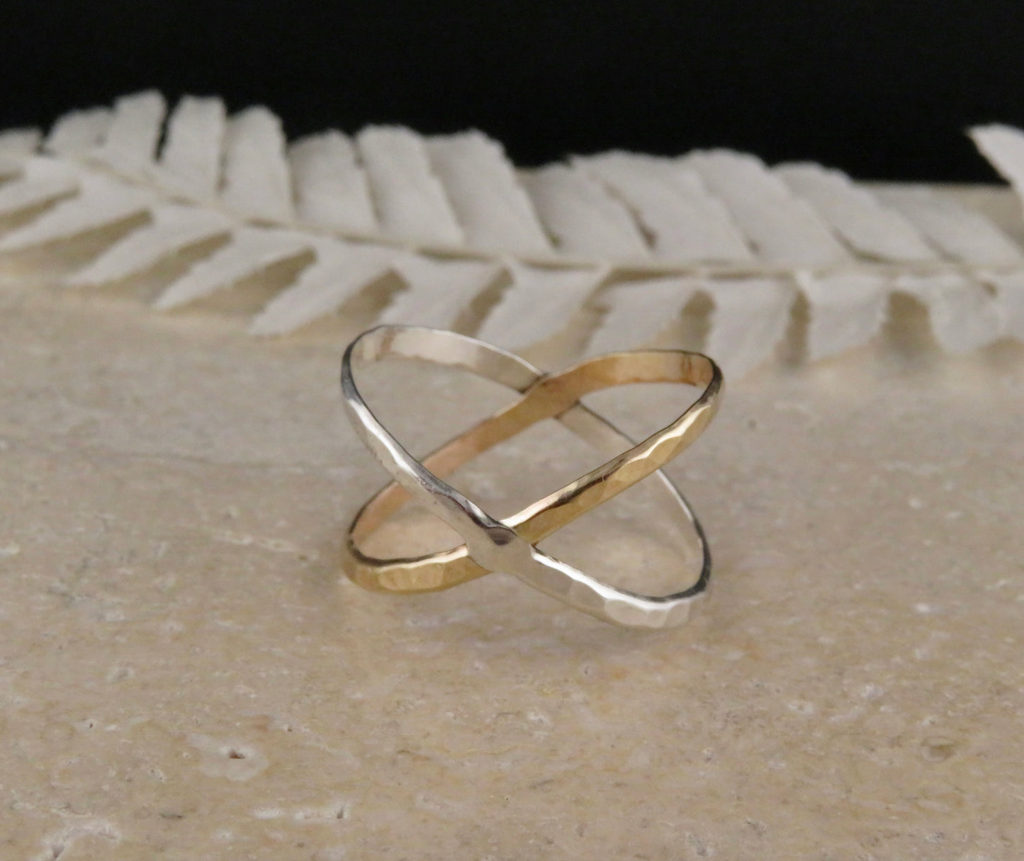 Mixed Metal Criss Cross Ring