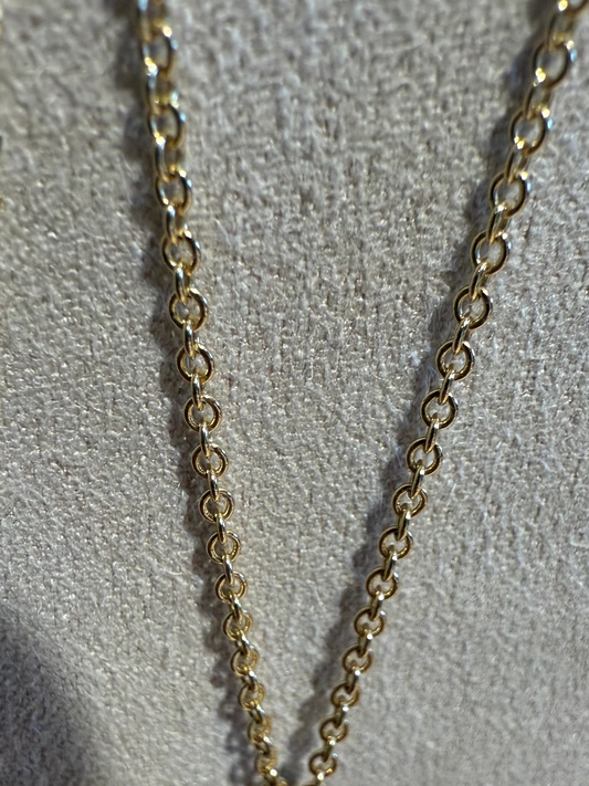 14k Solid Gold 1.5mm Cable Chain 20"