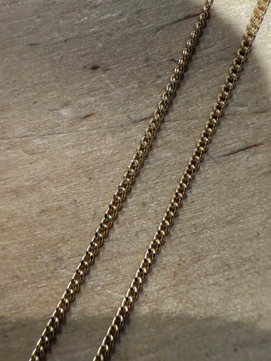 14K Solid Gold Curb Chain 20"