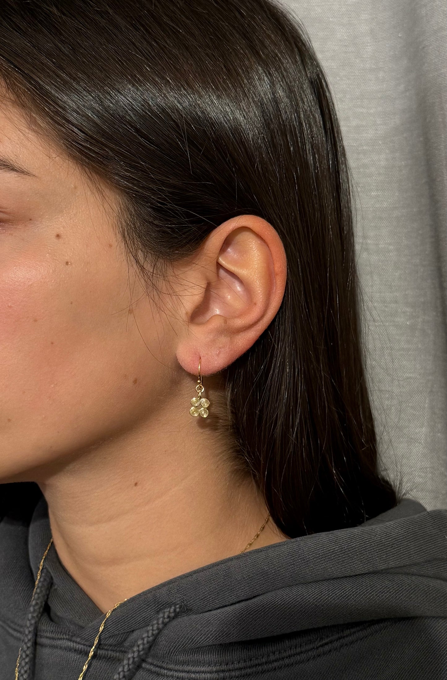 Four Spirals Earrings - Brass/GF