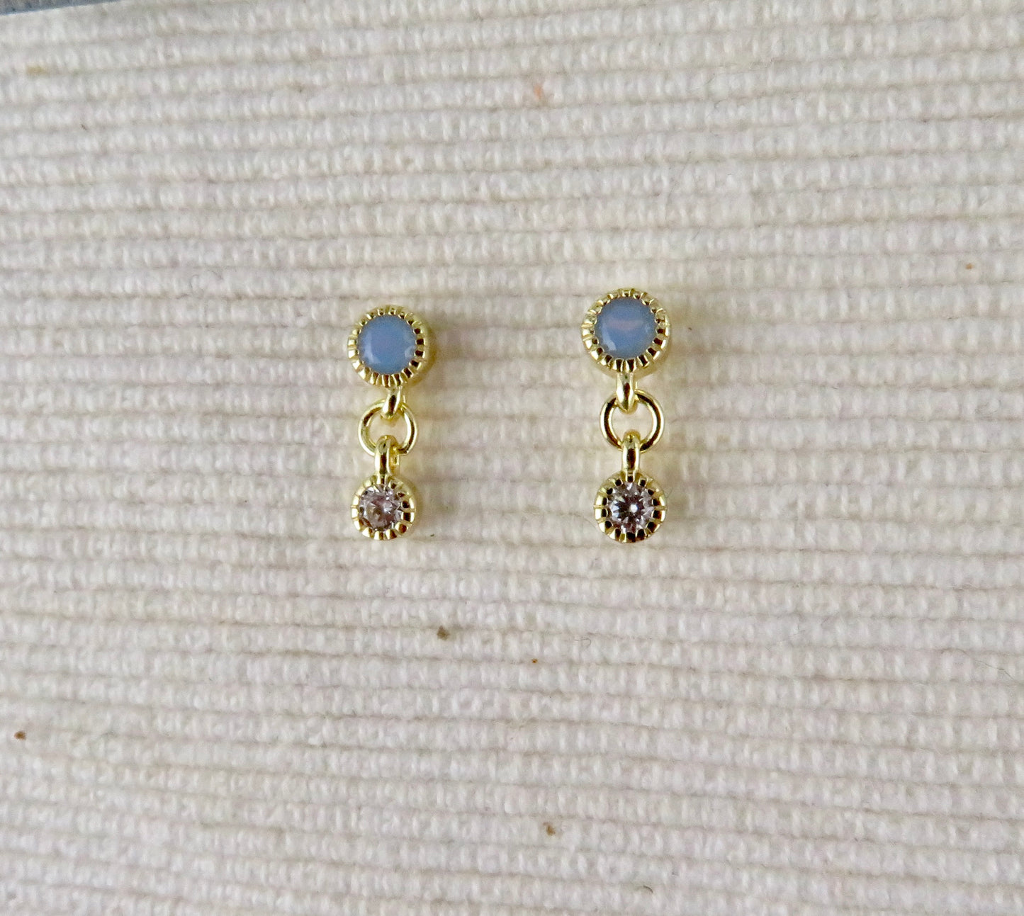 Opalescent CZ Drop Post Earrings - GV