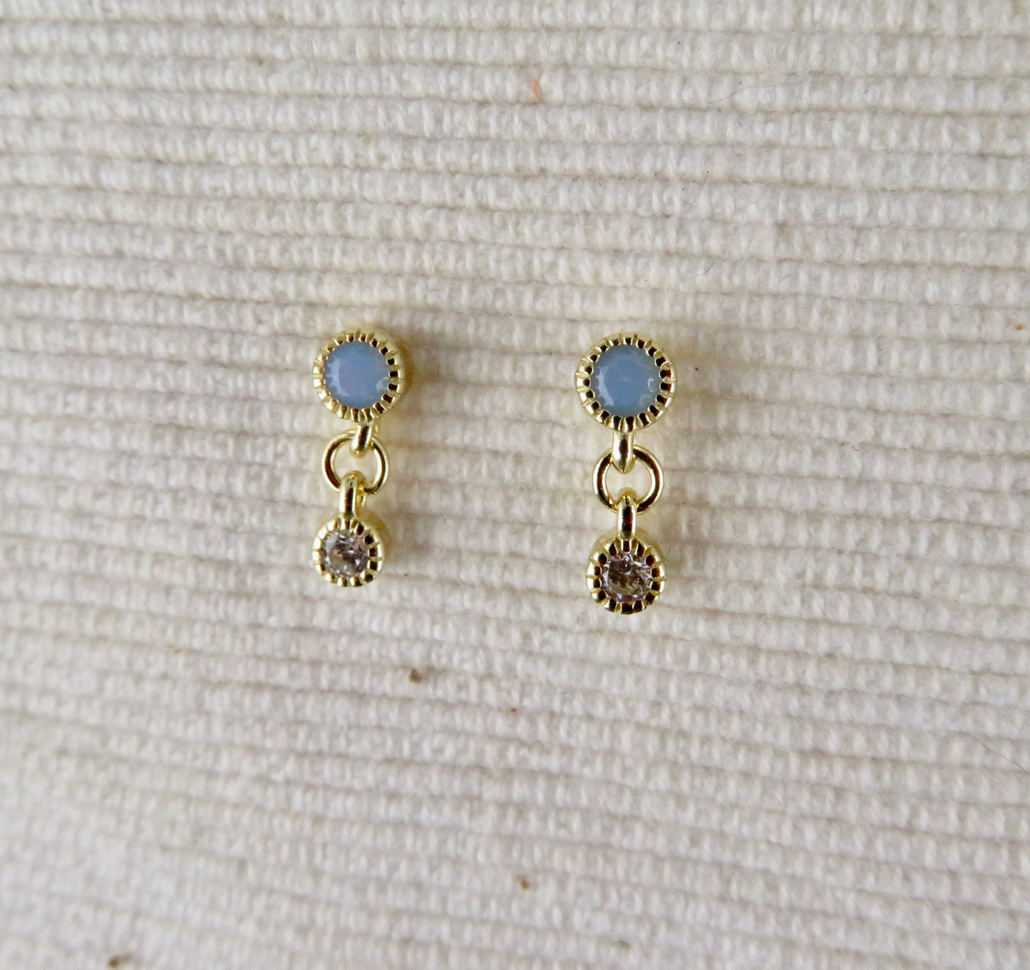 Opalescent CZ Drop Post Earrings - GV