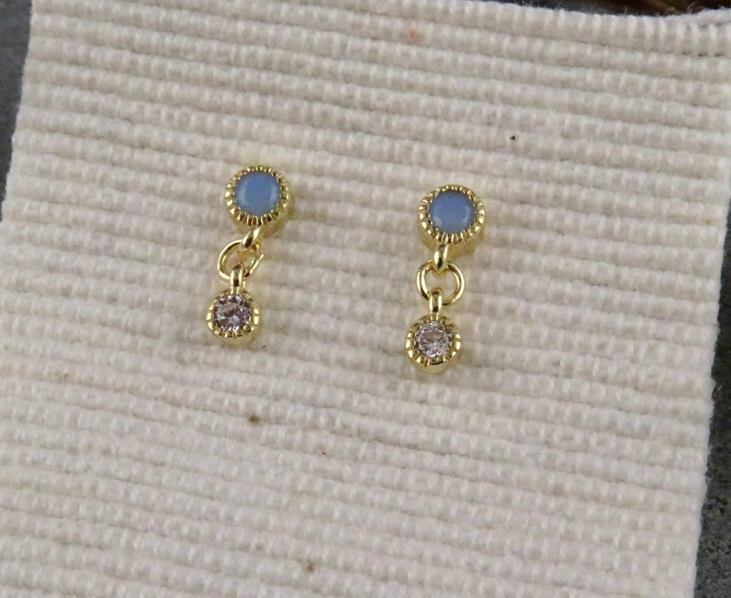 Opalescent CZ Drop Post Earrings - GV