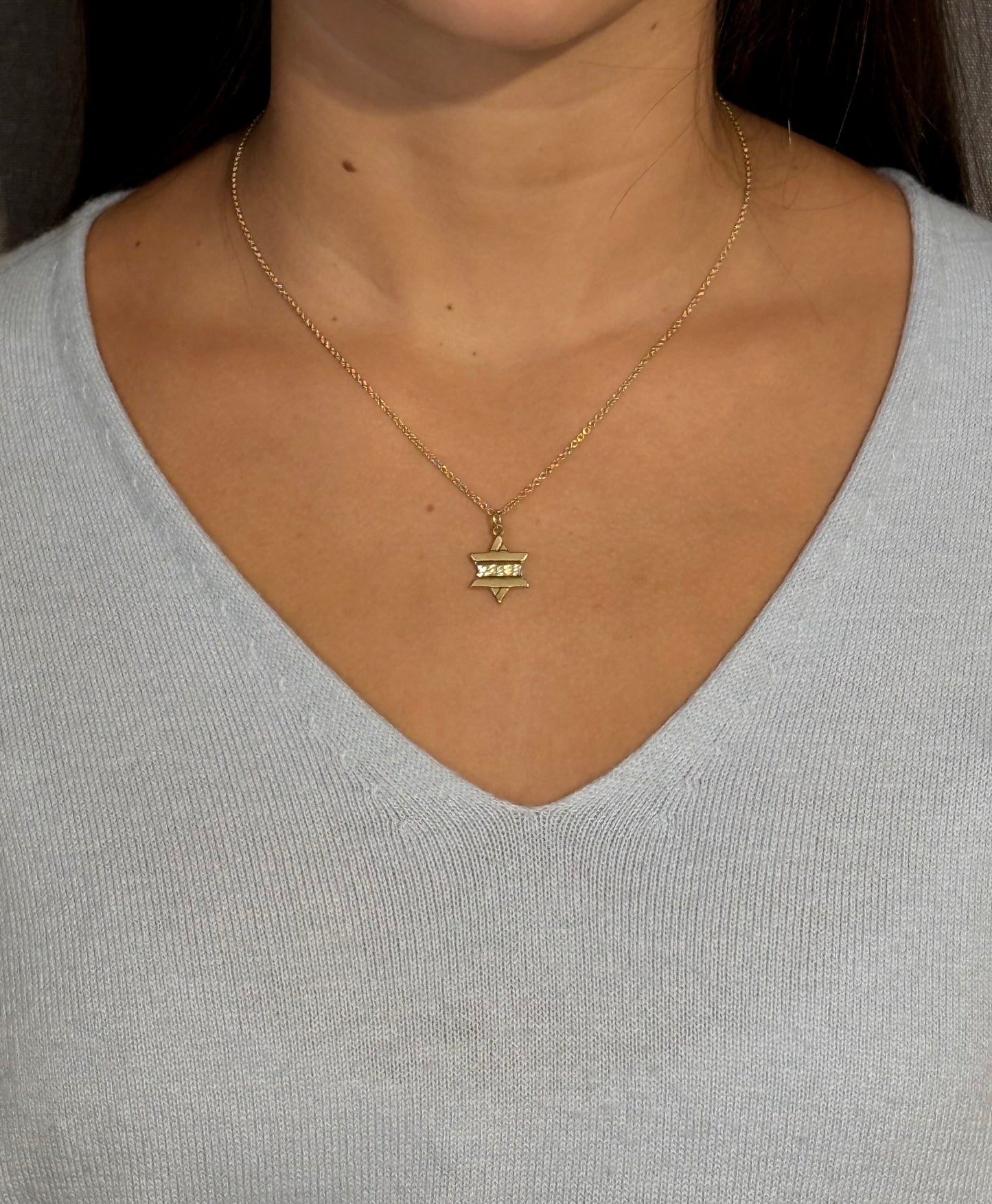 14k Gold Divided Star of David Pendant