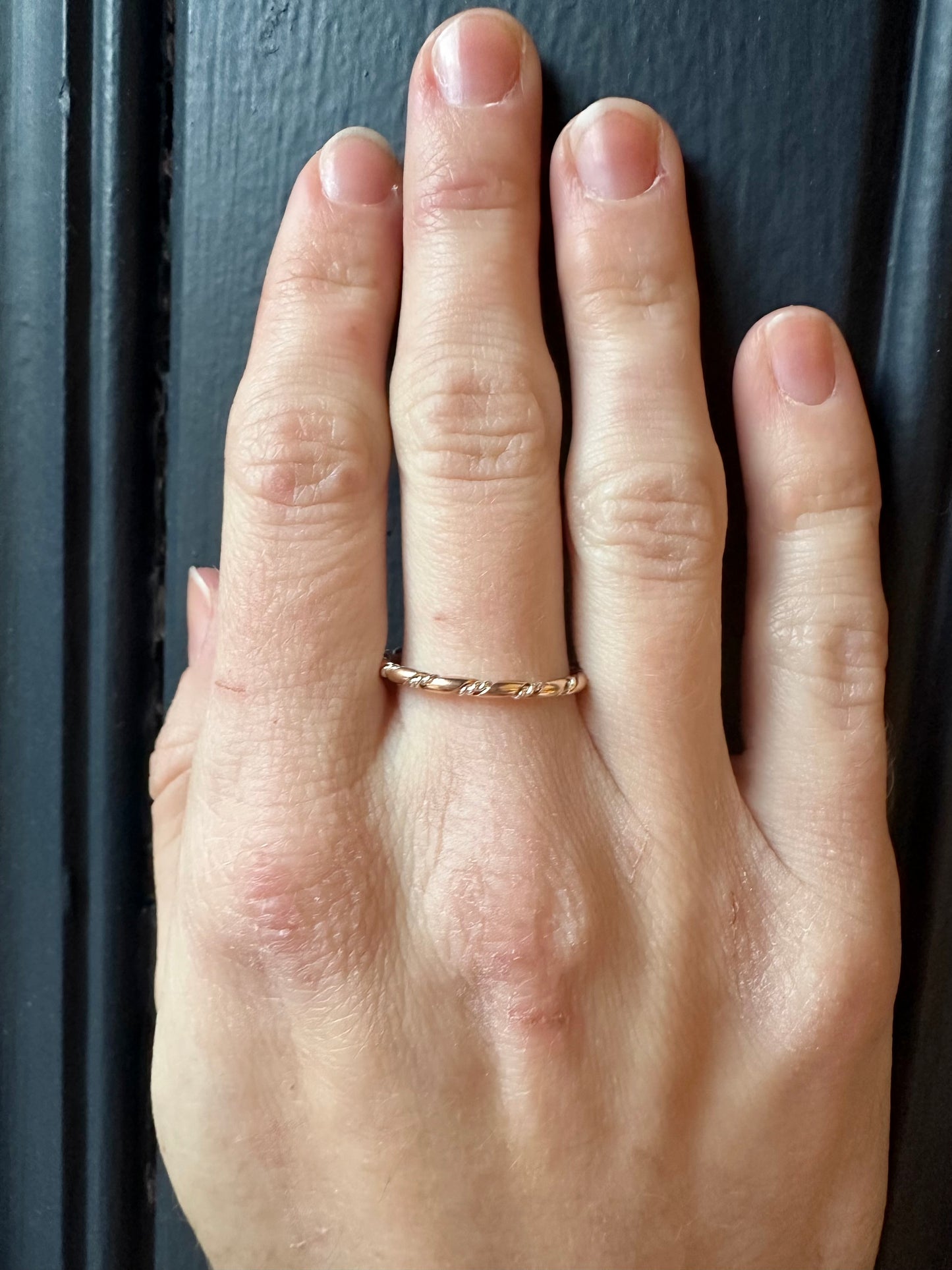 Textured Twist Ring - Gold/Silver