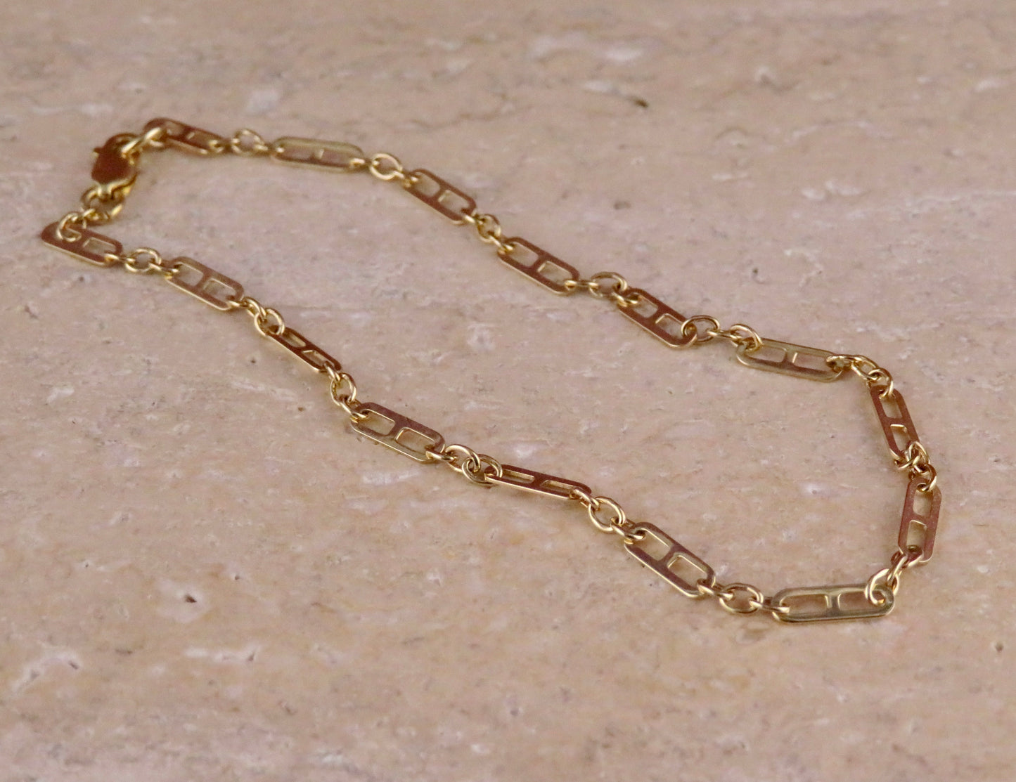 14k Solid Gold Delicate Links Bracelet