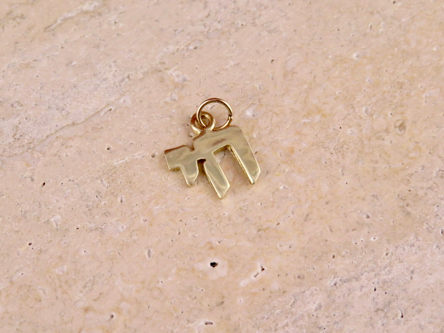 14k Solid Gold 'Chai' Pendant