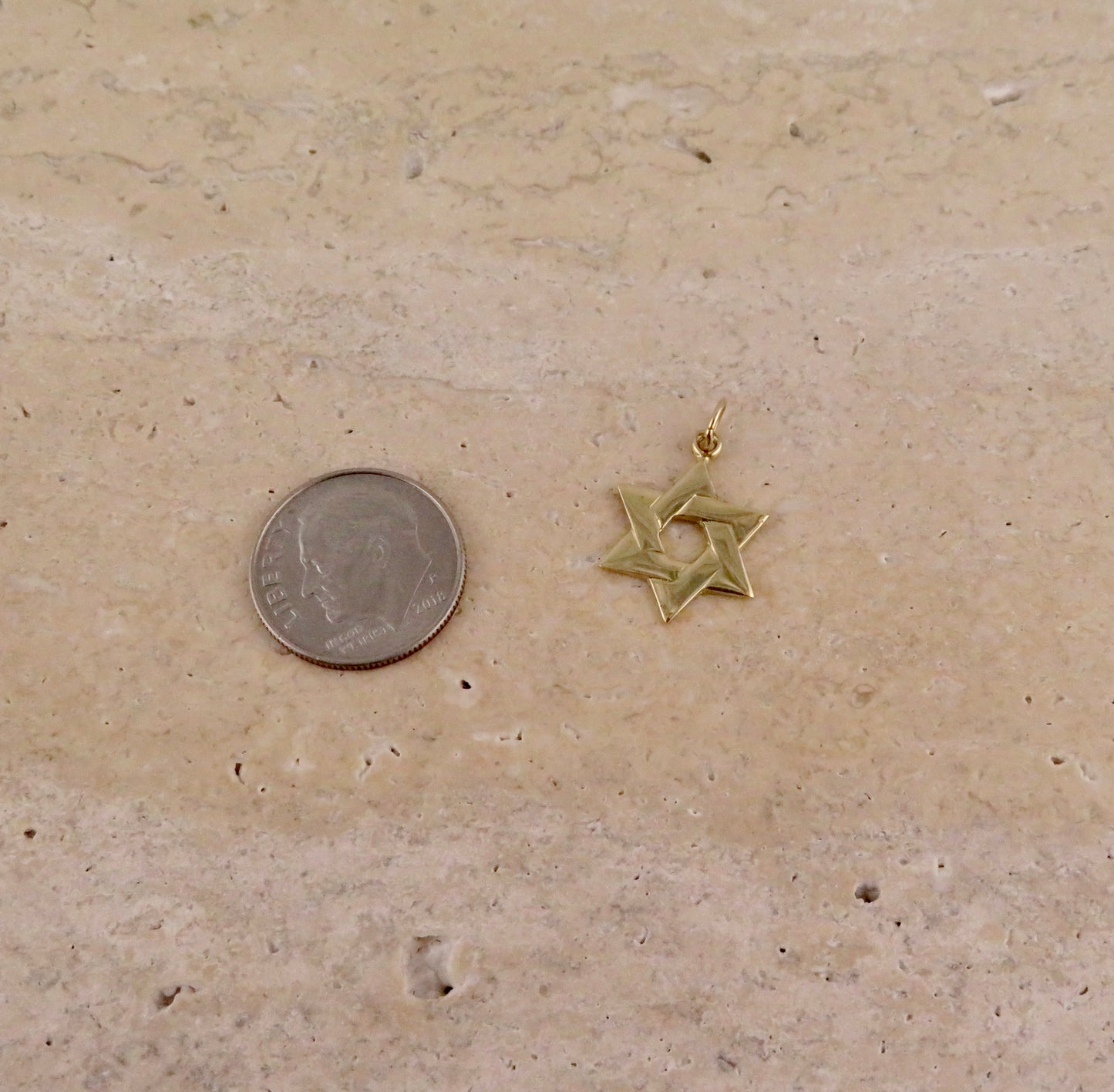 Solid Gold Overlap Star of David Pendant