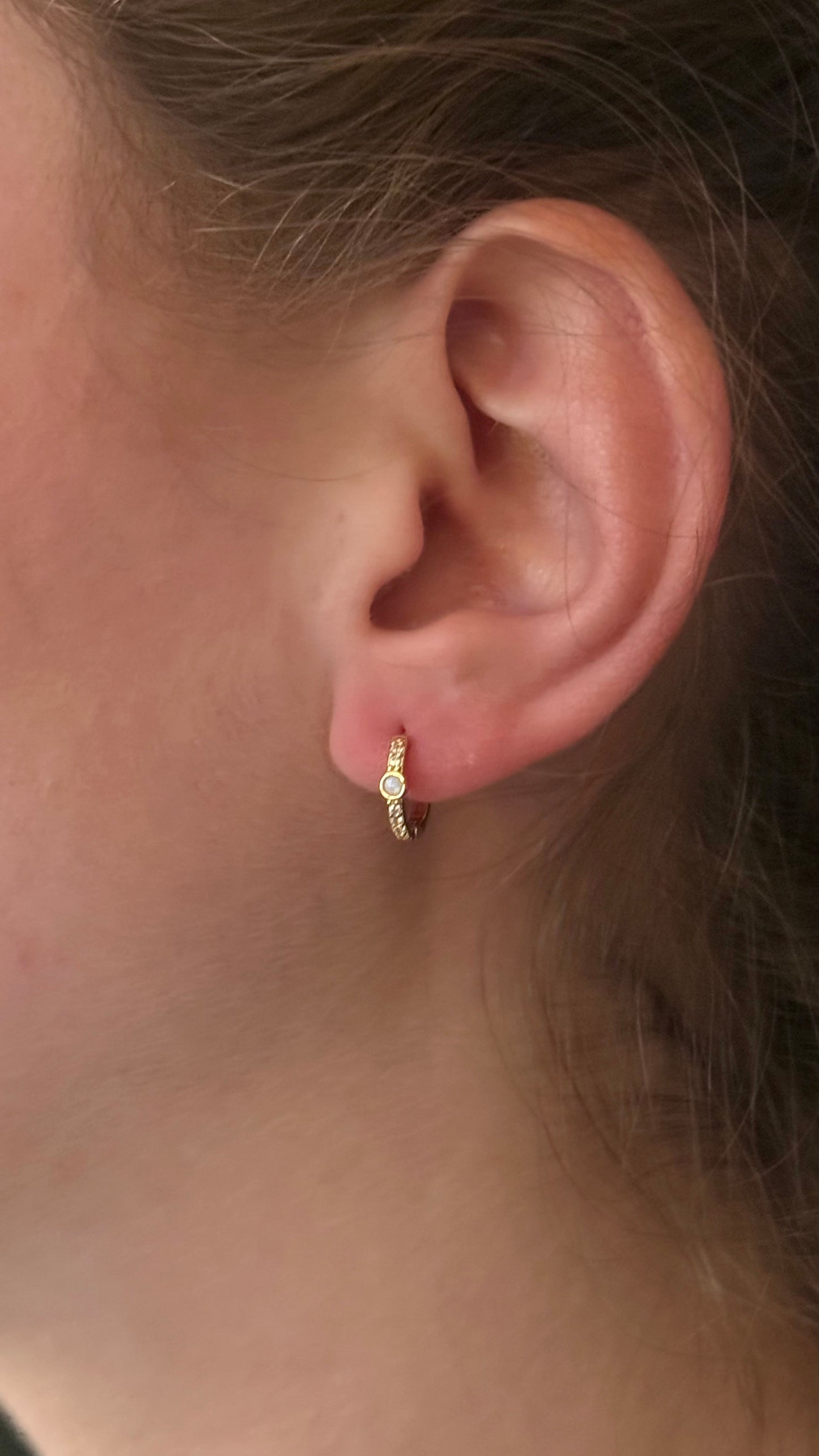 Delicate Opal CZ Clicker Hoops