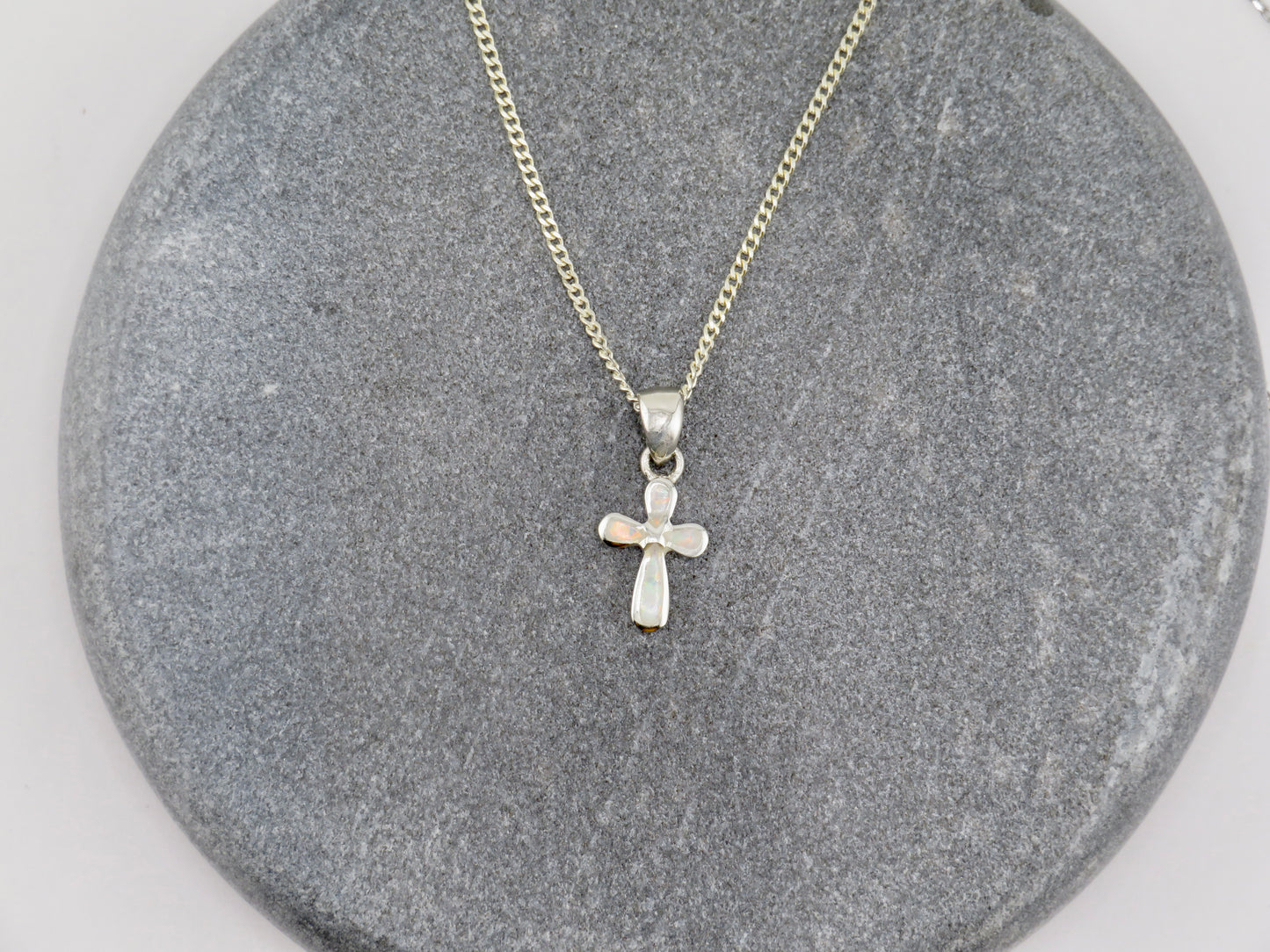 Opal Cross Necklace