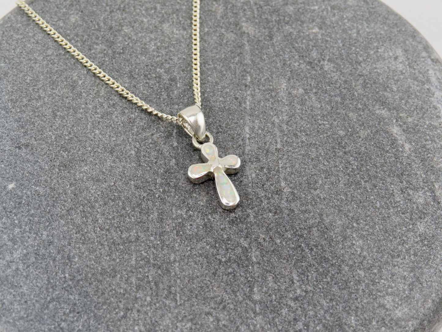 Opal Cross Necklace