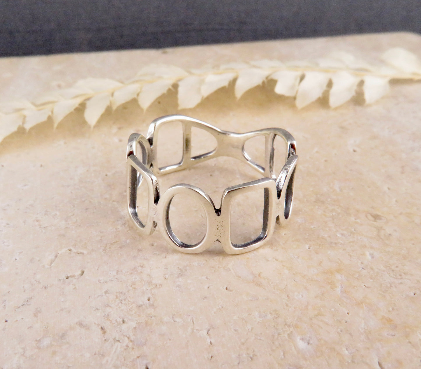 Silver Geo Shapes Ring