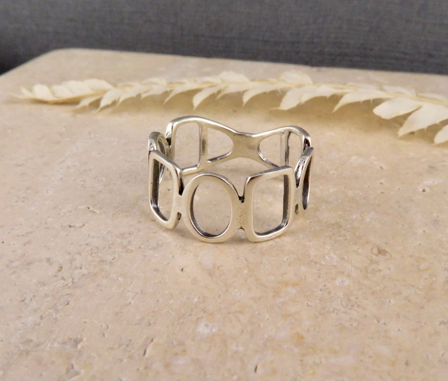 Silver Geo Shapes Ring