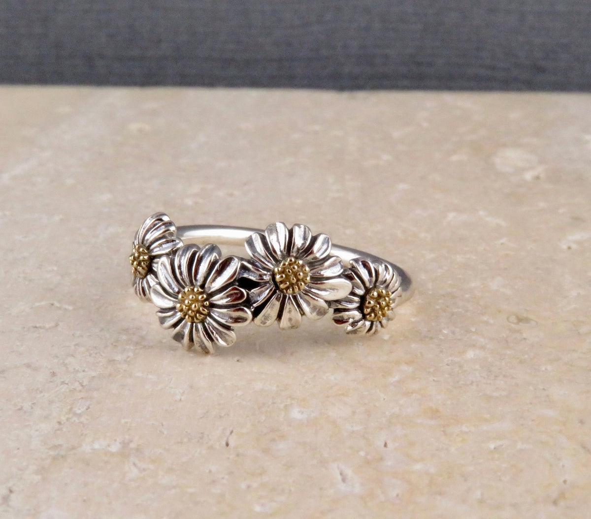 Daisy Chain Ring - Mixed Metals – Mosaic Sun