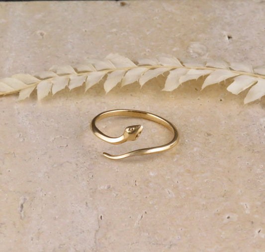 Delicate Snake Ring - Gold Bronze