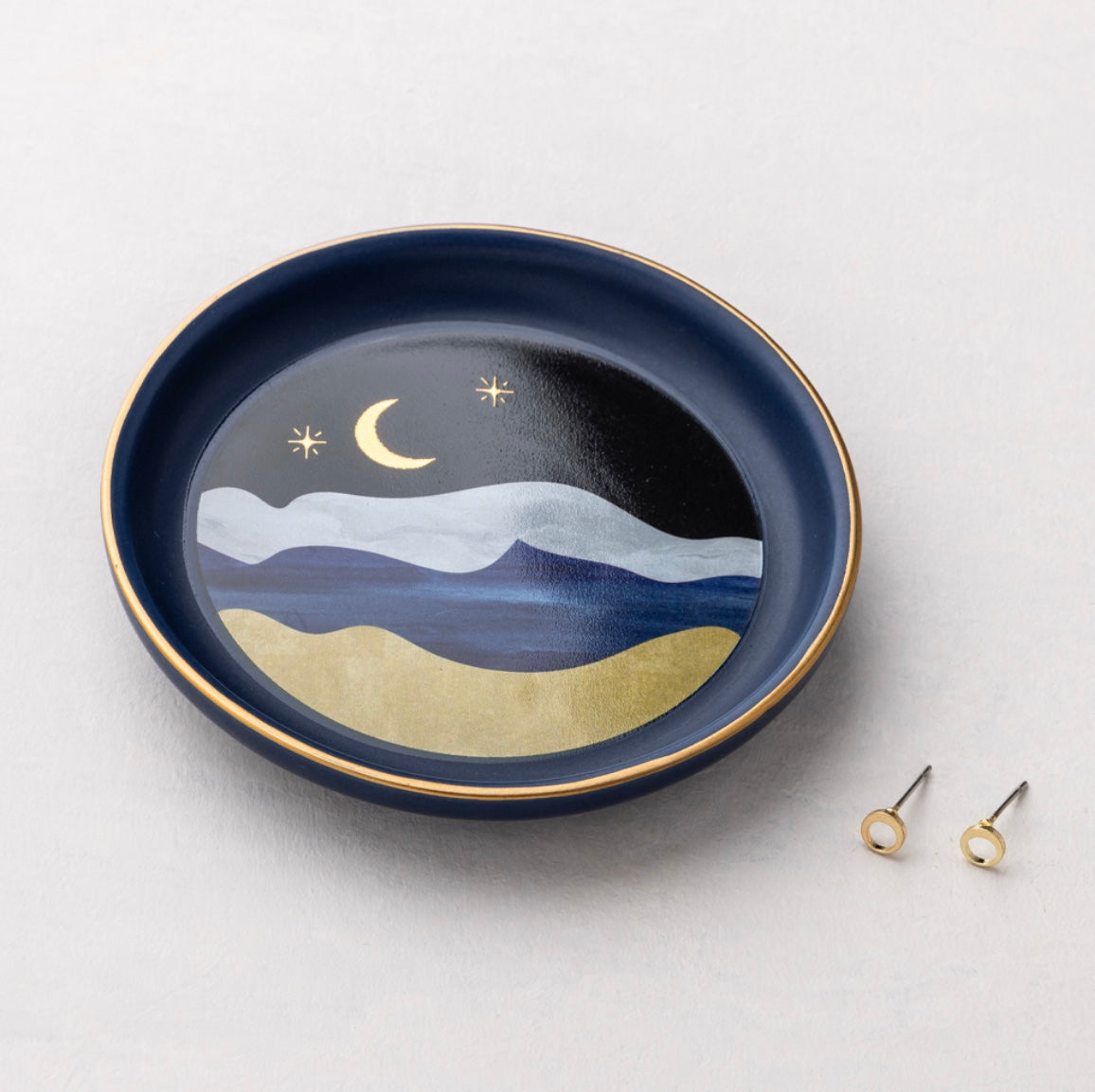 Jewelry Dish and Stud Earrings Set - Moonlight