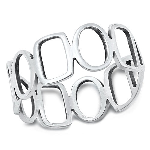Silver Geo Shapes Ring