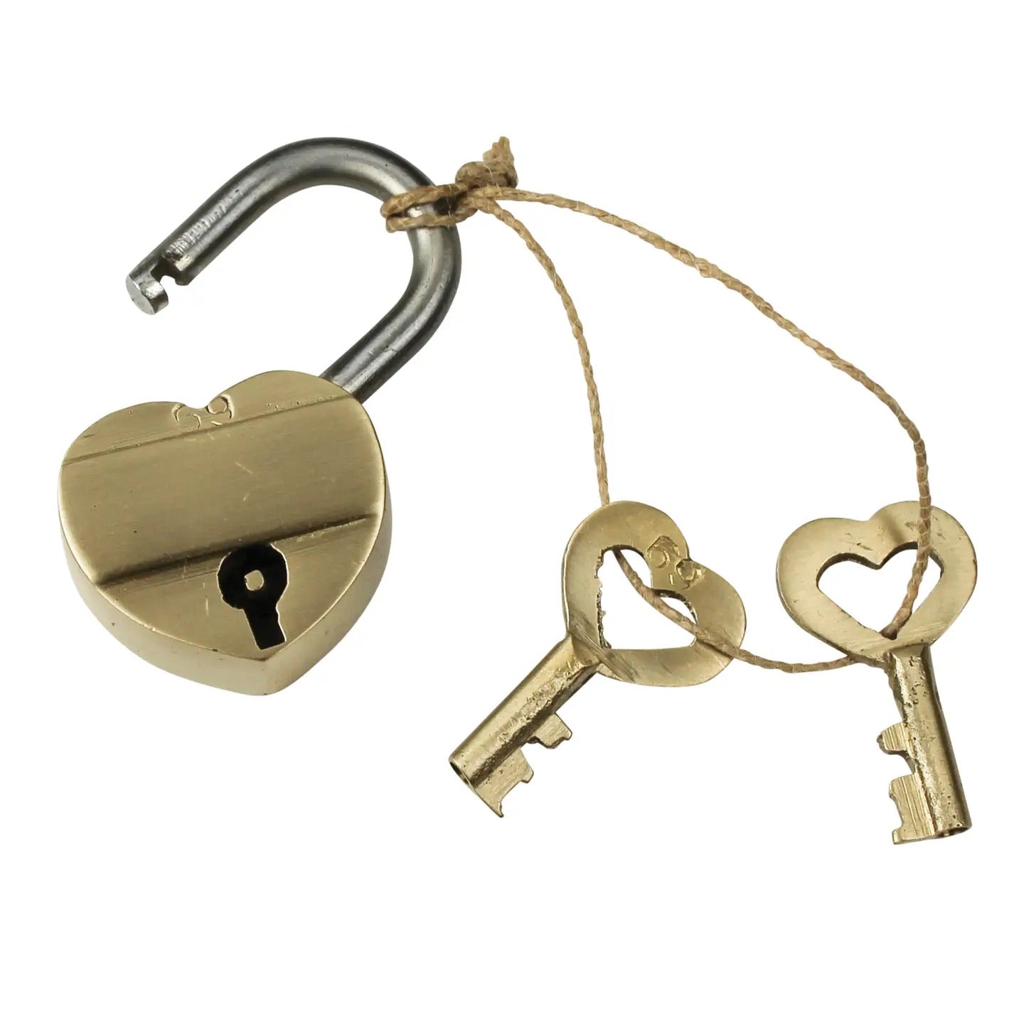 Brass Heart Lock+Key