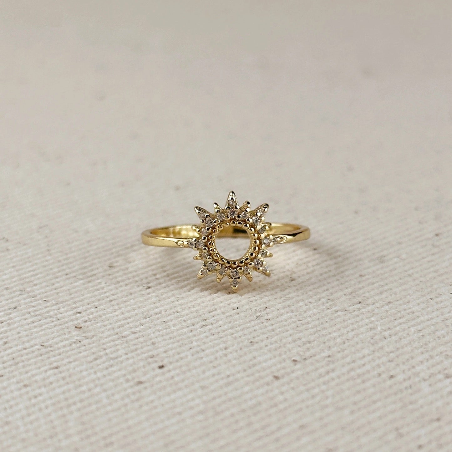 Gold Filled CZ Open Starburst Ring