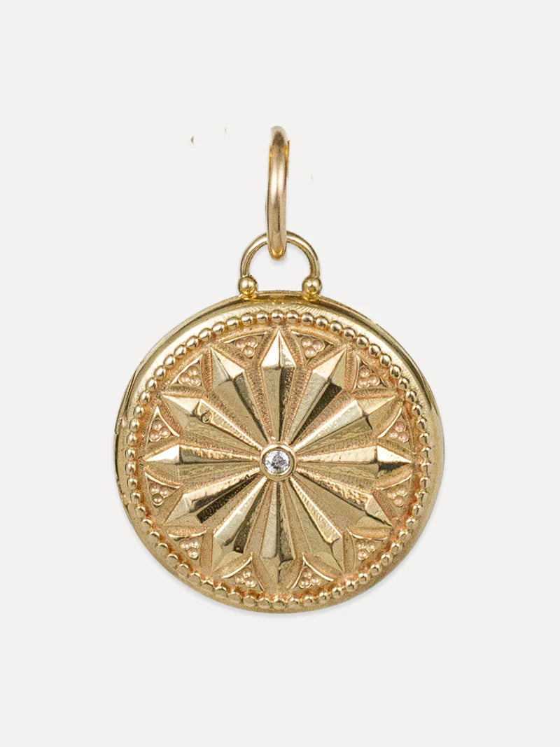 Sun Lotus Locket Charm