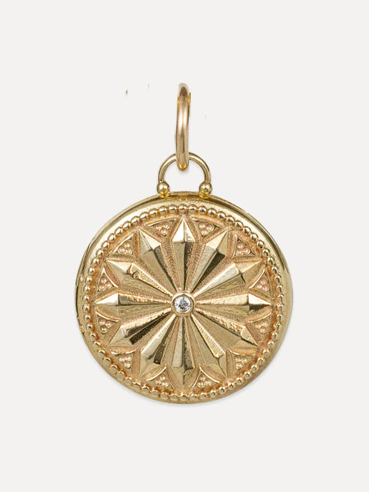 Sun Lotus Locket Charm
