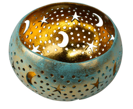 Celestial Coconut Shell Candle Holder