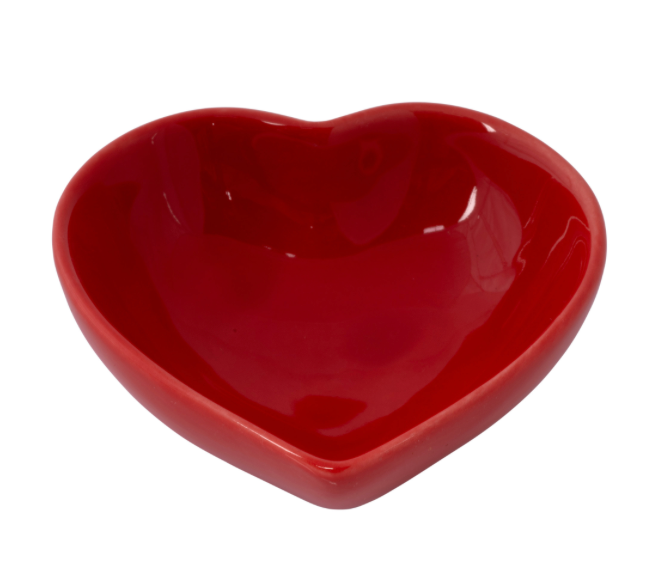 Red Heart Ceramic Trinket Bowl