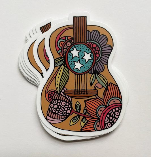 Boho Guitar Sticker
