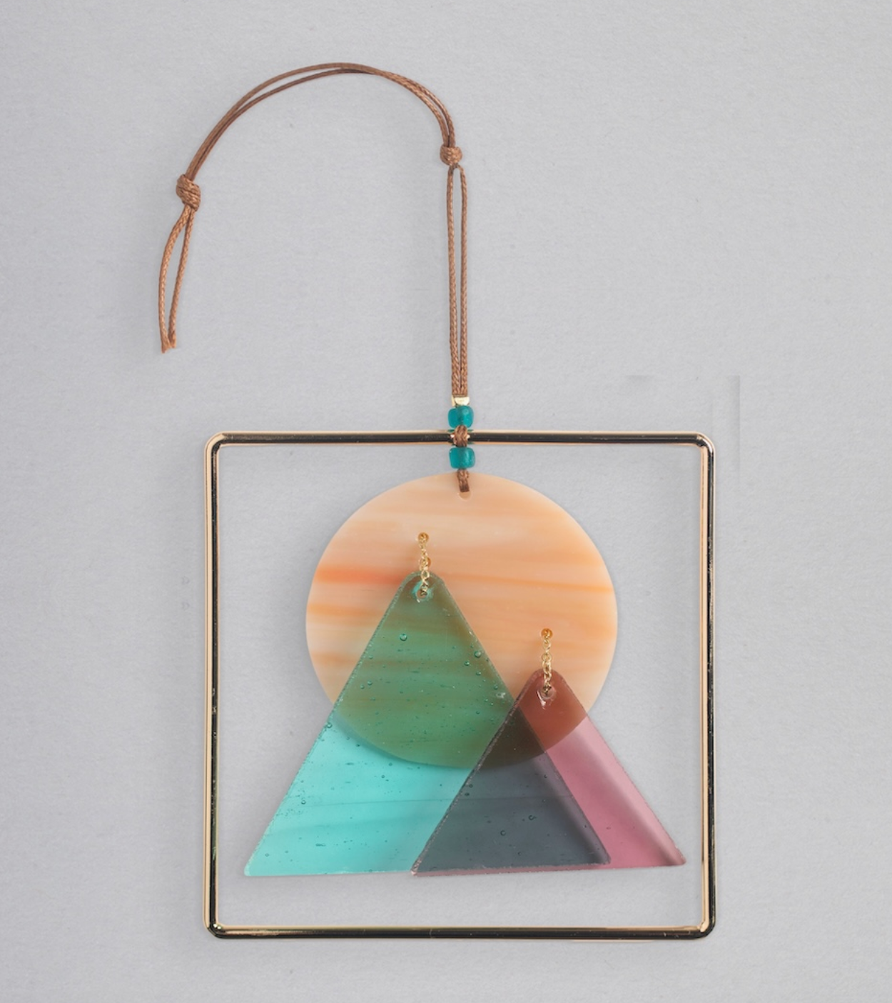 Stained Glass Light Catcher - Sunset Mountains