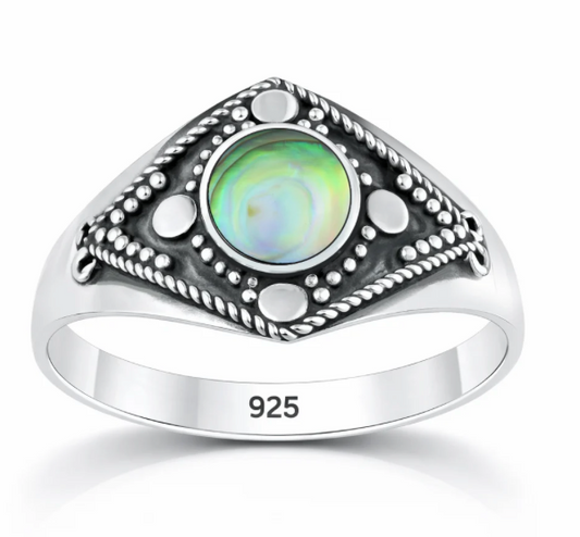 Abalone Bali Ring - Sterling