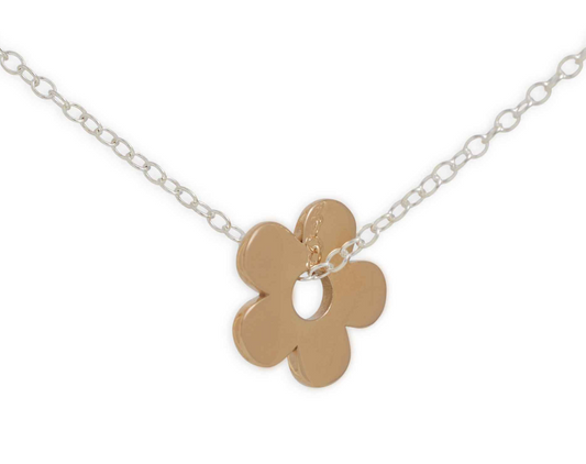Daisy Open Flower Necklace - Bronze/Sterling