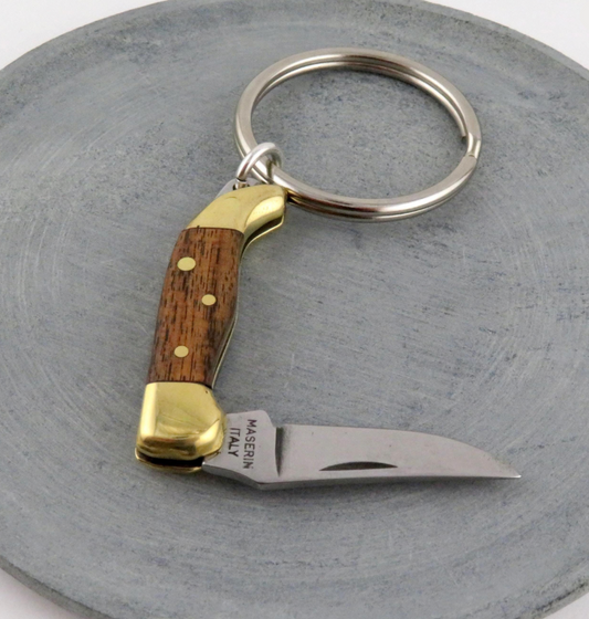 Walnut Wood Knife Keyring - LG