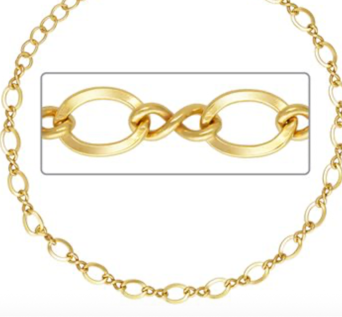 Figure 8 Cable Chain Bracelet - GF - 6.5" + 1" Extender