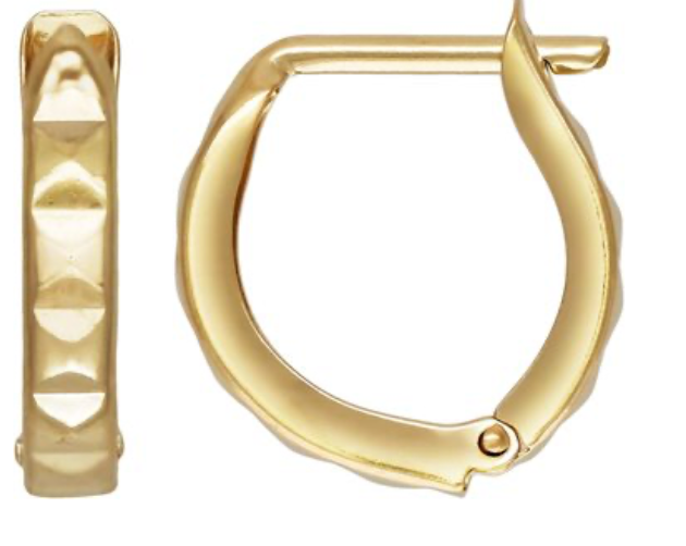 Geometric Huggie Hinged Hoop Earrings - GF