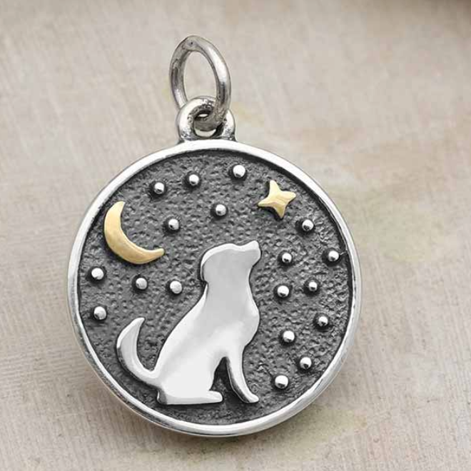Celestial Sitting Dog Necklace - Sterling