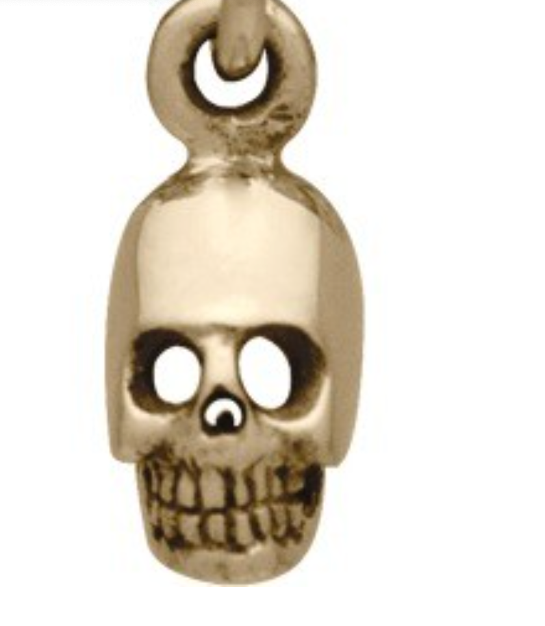 Tiny Skull Necklace - Bronze/GF