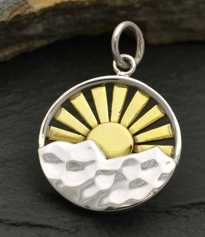 Radiant Sun Necklace - Sterling/Bronze
