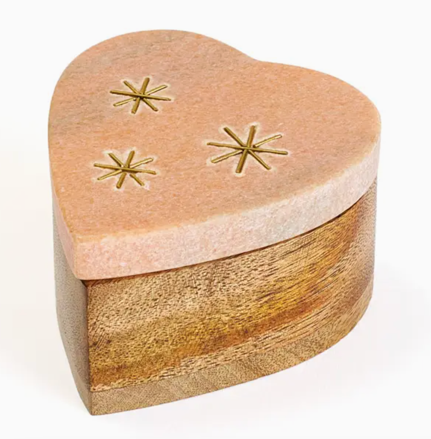 Jaipuri Heart Keepsake Box Pink Marble