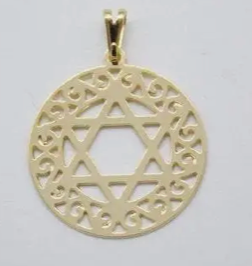 Fancy Framed Star of David Necklace - GF